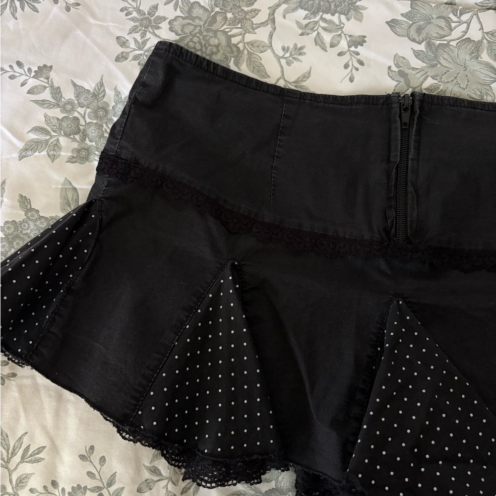 Tripp NYC Black Mini Skirt with Polka Dot Ruffles - Picture 3 of 6